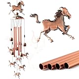 Horse Wind Chimes Outdoor, for Women,Horse Lover Birthday Gifts for Men/Mom/Grandma Metal WindChimes Outside/Indoors, Lawn, Patio, Garden Decor, Yard Decorations