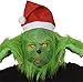Produktbild Senua Grinch Maske mit Nikolausmütze Weihnachten Maske und Handschuhe Kostüm Requisiten Scary Latex Vollkopfmaske für Erwachsene Cosplay Party Requisiten