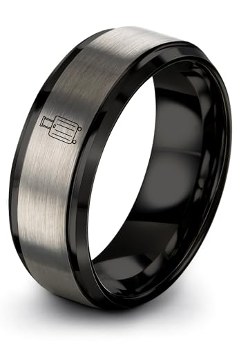 Zealot Jewelry Luggage Ring Gift for Frequent Traveler Tungsten Grey