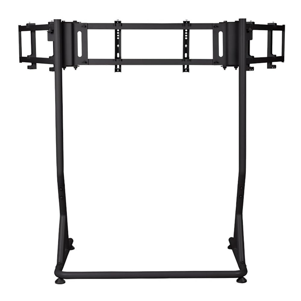 Thermaltake Triple Racing Monitor Stand Pro | Per 3 monitor 32″ curvi/34″ piatti | Struttura in acciaio | Altezza regolabile | Nero