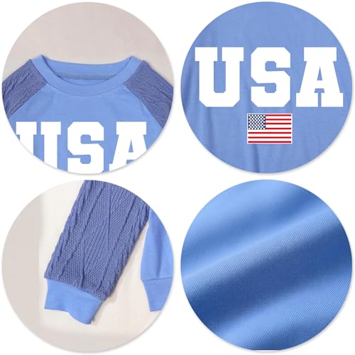 Image of CAZYCHILD Girls 4th of July Shirt Boys USA Tshirt Kids American Flag Sweatshirt Patriotic Pullover Tee Tops