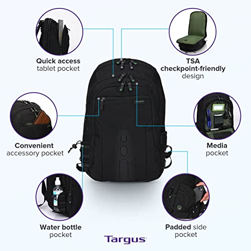 Image of Targus Spruce EcoSmart Backpack for 15.6 Inch Laptops, Black (TBB13US)