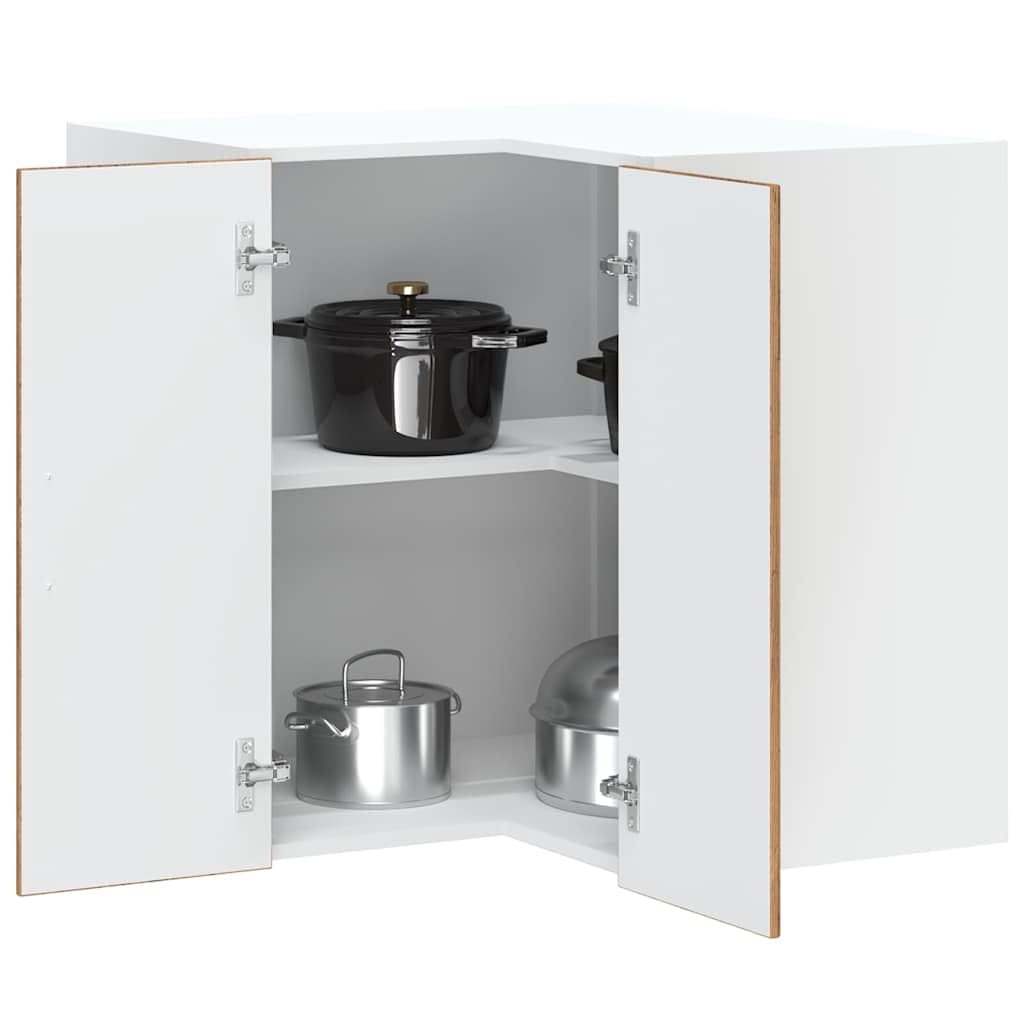Kalmar Küchen-Eckhängeschrank, Altholz-Optik Holzwerkstoff, 57x57x60 cm, wandmontiert für Küche & Speisekammer, robuste Lagerung