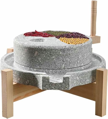 Artisan Handmade: granitowy młynek do żywności, młynek do suchych i mokrych produktów spożywczych, orzechów, kukurydzy i sosów, idealny do gotowania i gotowania