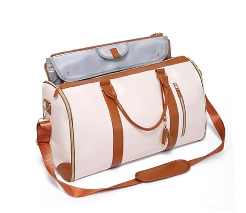 Emmafy Travel Bags for Women, 2025 New Luux Travel Bag Garment Bag, Garment Duffle Bags for Travel, Carry On Garment Bag(white)