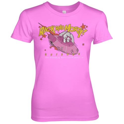 T-Shirt Science Rick and Morty pour femme en coton noir