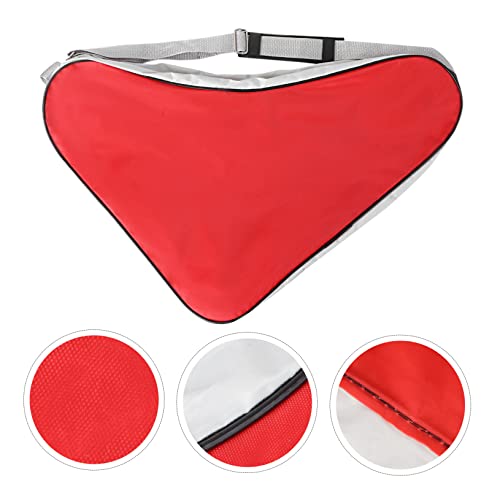 KICHOUSE High Capacity Ice Skating Bag with Durable Handles Breathable Mesh Design for Roller Skates and Inline Skates Red Triangle Shoulder Tote