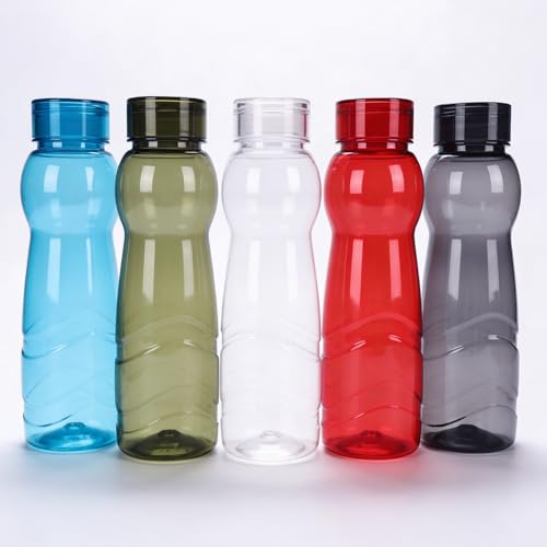 Image of PEARLPET Orbit |BPA-free Plastic Water Bottle |Lightweight, Leak-Proof & Freezer Safe |Set of 5 Pcs (Each 500ml) Multicolor