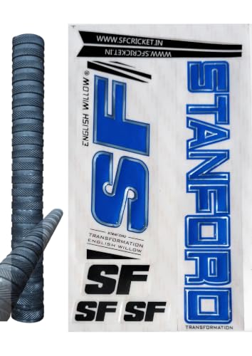 Image of Cottontail Cricket Bat Sticker & Grip Combo English Willow 3D Embossed | Protection Accessories Scuff tape Ring Chevron Grip TRNSF