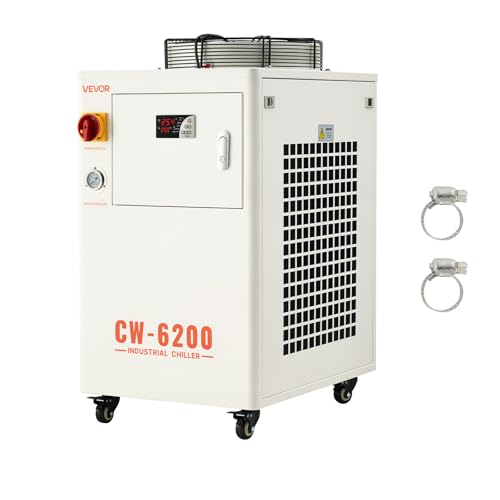 VEVOR Refroidisseur d'Eau Industriel 5000 W Refroidisseur d'Eau avec Compresseur Système de Refroidissement pour Machine de Gravure Laser CO2 et Tube Laser,...