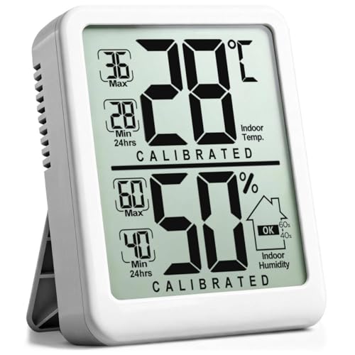 Antonki Raumthermometer, Digitales kleines Hygrometer Innenraumthermometer Luftfeuchtigkeitsmessgerät, Temperatur-Feuchtigkeitsmessgerät mit Max/Min...