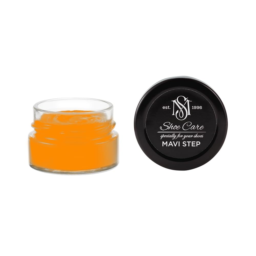 Crème de Cirage Premium - NCS S 0585-Y40R Orange Doré - Soin Nourrissant & Rénovateur de Couleur pour Cuir Lisse par MAVI STEP - 1.70 fl oz / 50 ml