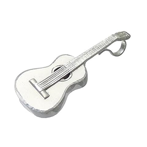 Inmaculada Romero IR Hiszpańskie prawo 925 m srebrny wisiorek 42 mm gitara. [AB0499], Srebro, Bez kamieni szlachetnych