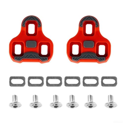 Image of Bike Cleats Compatible With Look For Keo Series And Rc7 Featuring Tri-level 0° 4.5° 9° Float Options Dual-sided For Tpu Anti-slip For Surface For Road Cycling Shoes Black Color(9-degree Red)