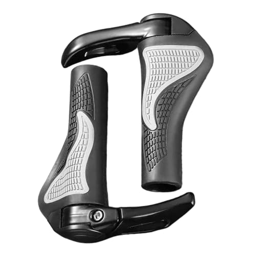 Gkumgwo Empuñaduras ergonómicas para manillar de bicicleta de montaña, empuñaduras ergonómicas de goma antideslizante, 2 mangos, amortiguadores cómodos y ergonómicos para ciclismo de playa