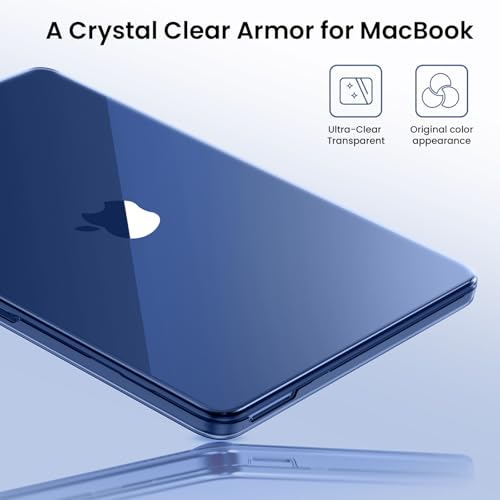 Image of BlueSwan Case for MacBook Neo Cover 13 inch 2026 A3404 Clear Hard Shell | Compatible for Apple Mac Neo 13 inch A18 Pro, Glossy Bright Finish, Scratch Resistant Protection, Laptop Skin Accessories, Indigo