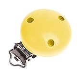 Clips attache tétine bois X3 clips (jaune pale)