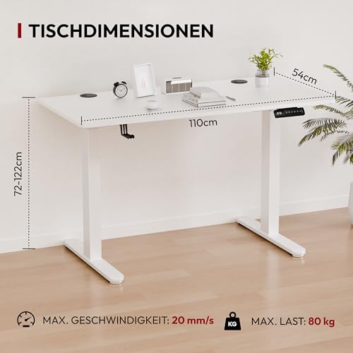 SANODESK Höhenverstellbarer Schreibtisch mit EINTEILIGER Tischplatte – Ansicht 2