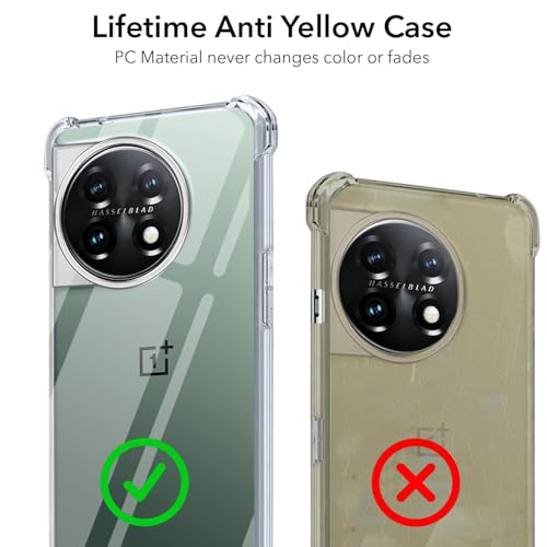 Image of Jkobi Back Case for OnePlus 11 5G (Shockproof Crystal Clear Anti Yellow Case | Drop & Camera Protection | Hard Polycarbonate)