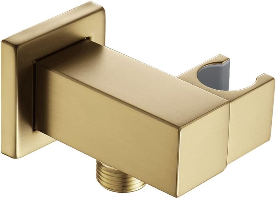 AYIVG Bathroom All Brass Wall Mount Adjustable Handheld Shower Head Bracket Holder, Brushed Gold Finish