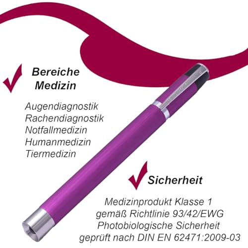 RC Diagnostikleuchte, Pupillenleuchte Aluminium lila