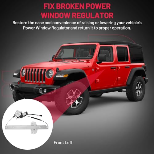 Image of BDFHYK 748-912 Power Window Regulator with Motor Front Left for 2007-2018 Wrangler 2018 Wrangler JK 2007 2008 2009 2010 2011 2012 2013 2014 2015 2016 2017 07 08 09 10 11 12 13 14 15 16 17 18