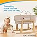 Moses Basket Stand - Wooden Rocking Moses Basket Stand for Baby Bassinets - Adjustable Bassinet Rocker Crafted From Natural Wood - Perfect For Newborns - Includes Bonus Change Mat -Basket Not Included
