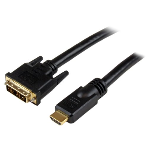 StarTech.com 50 ft. (15.2 m) HDMI to DVI D Adapter Cable, HDMI to DVI-D Cable, Strain Relief Connectors, Bi-Directional
