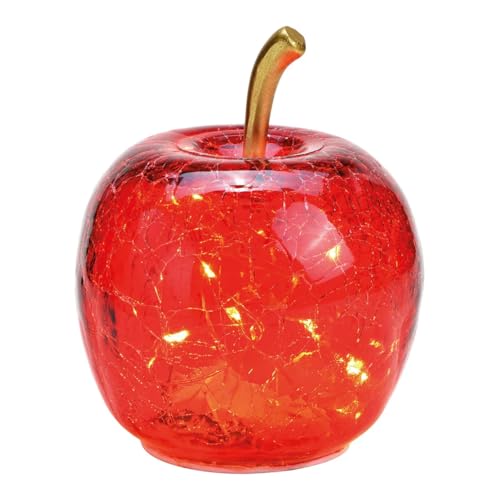 1001kdo Lampe Pomme lumineuse 10 Led rouge 11 x 12 x 11 cm