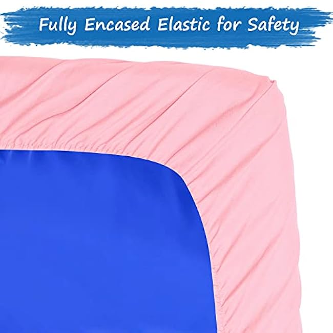 Nap Mat Sheet 24 x 48 x 4 Fitted Elastic Corners Preschool Day Care Rest Nap Mat Cover, Soft & Breathable Baby Sheets for Regalo My Cot Portable Toddler Bed and Joovy Travel Cot, Pink