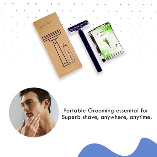 Image of (Pack Of 25) Hotel Shaving Kit | Razor & Shaving Gel kit | Hotel Toiletries Kit | Shaving Gel Pouch | Hospital Toiletrey | Desposible Shaving Set