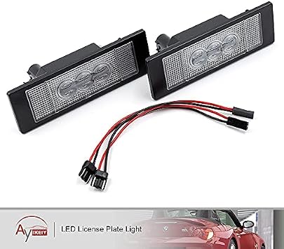 White LED License Plate Light Compatible with BMW E81 E87 F20 F21 E63 E64 F06 F12 F13 1 Series 6 Z4 E86 E85 E89 X2 Gran Coupe