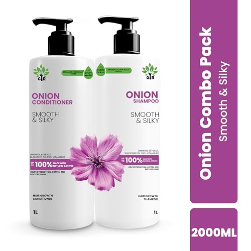 Image of GIR Red Onion Anti Hair Fall Spa Range Hair Care Set: For Smooth and Silky Hair l Onion Shampoo 1L + Onion Conditioner 1L