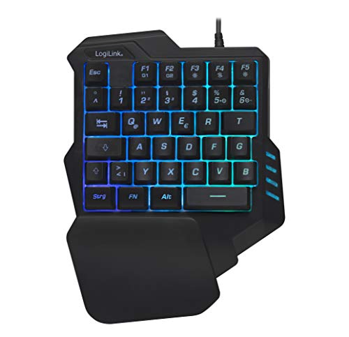 Teclado gamer de una mano con iluminación RGB USB miniatura 6