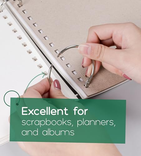 image for Mr. Pen Loose Leaf Binder Rings, 100 Pack, 3 Sizes, Silver Metal Rings