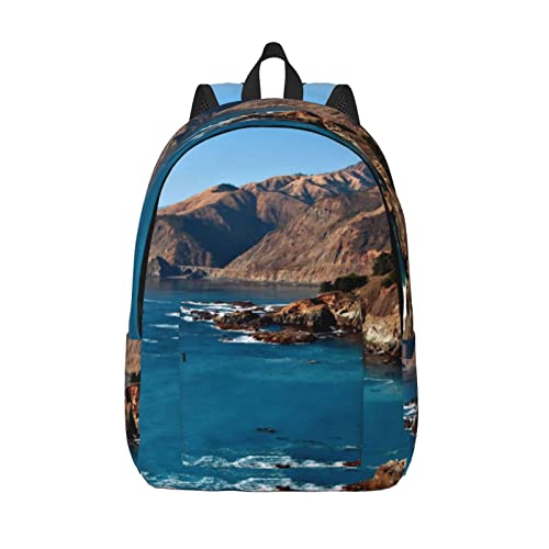 Sac à dos mixte en toile ALLOCS noir léger sac d'école décontracté de voyage taille M