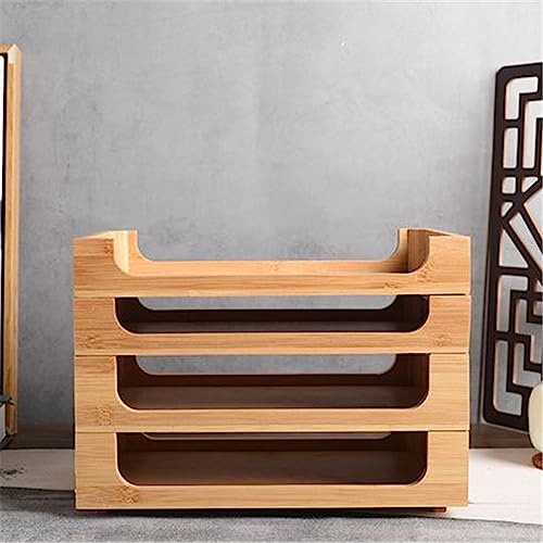 Wooden Tray Wooden Tray Bamboo Dinner Plate Cake Fruit Tray Serving Tray (Color : Brown, Size : 29.5x19.5x5.5cm) - Image 3