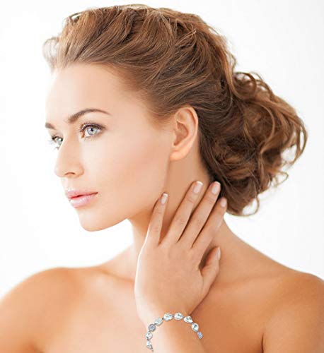 The Pearl Source 7-8Mm Genuine Baroque White Freshwater Cultured Pearl & Cubic Zirconia Bracelet For Women #TOP1