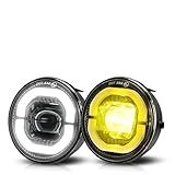 CAFOPAR Dual Color Fog Lights with Halo Ring White DRL Fit for Ta-coma 2005-2011/Tundra 2007-2013/Solara 2004-2006/Sequoia 2008-2015 Ideal for All-Weather Conditions, Pack of 2