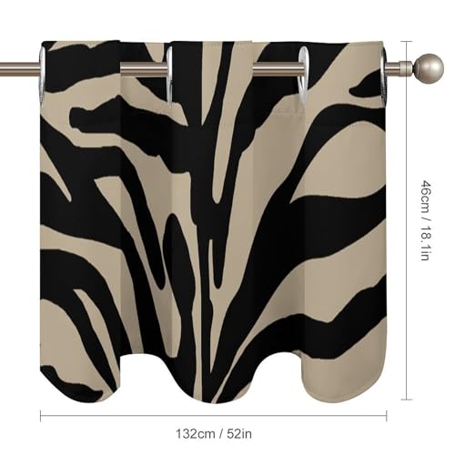 Juego de dos cenefas de estilo asiático y cortinas cortas con estampado de tigre de dinastía 6