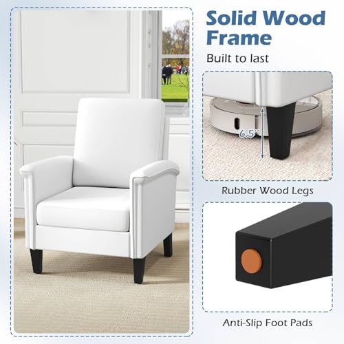 Sillón Plegable Blanco con Tela de Lino miniatura 6