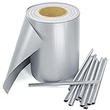 Stel4Style PVC Sichtschutz Streifen Privatsphäre Doppelstabmatten Zaun Folie inkl. 30 Befestigungsclips, Farbe:Hellgrau, Länge:35m