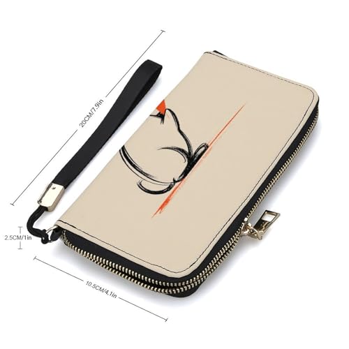 Cute Rabbit Simple PU Leather Clutch Long Bifold Wallet, Coin Purse Credit Pass Case, Durable Card-Holder Money Storage for Women Men2