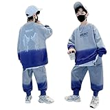 [JYTCGSU] 子供服 男の子 セットアップ ボーイズ ジャージ 春 秋 服 長袖トップス ボーイズ トレーナー スポーツパンツ 子供 上下セット 120~170 キッズ カジュアル おしゃれ (グレー,170)