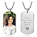 Interway Trading Personalized Custom Photo High Polished Color Engraved Dog Tag Necklace Pendant with 24 inch Stainless Steel Chain, Velvet Giftpouch and Keyring