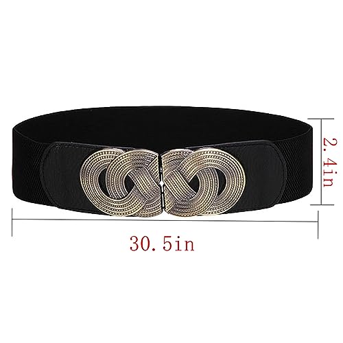 Womens Stretchy Vintage Elastic Waist Cinch Belt - Wide Belt for a Timeless Look3