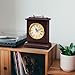 Shinoske Wooden Mantel Clock with Hidden Safe,Secret Compartment for Cash,Jewelry,Rings,Watches,Battery Operated Vintage Table Clock for Living Room,Home Decor,Mahogany