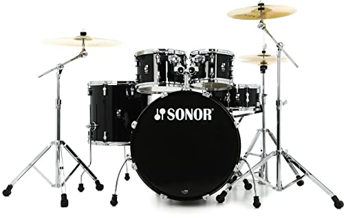 Sonor AQ1 Stage 5-piece Shell Pack with Hardware - Piano Black