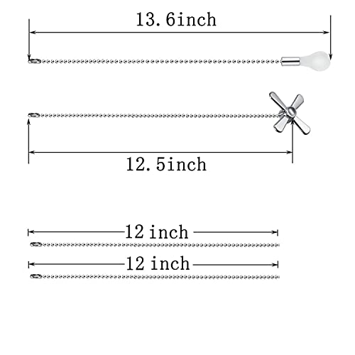 Image of Ceiling Fan Pull Chain,24Inch Extra Long with Decorative Frosted Glass Bulb and Fan Cord,Fit All Standard 3mm Diameter Ceiling Fans(Light Nickel)