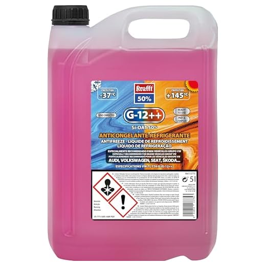 KKrafft Anticongelante Coche Rosa G12++, Líquido Refrigerante con Tecnología Híbrida - 5 L